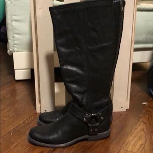 Tall black leather Frye boots